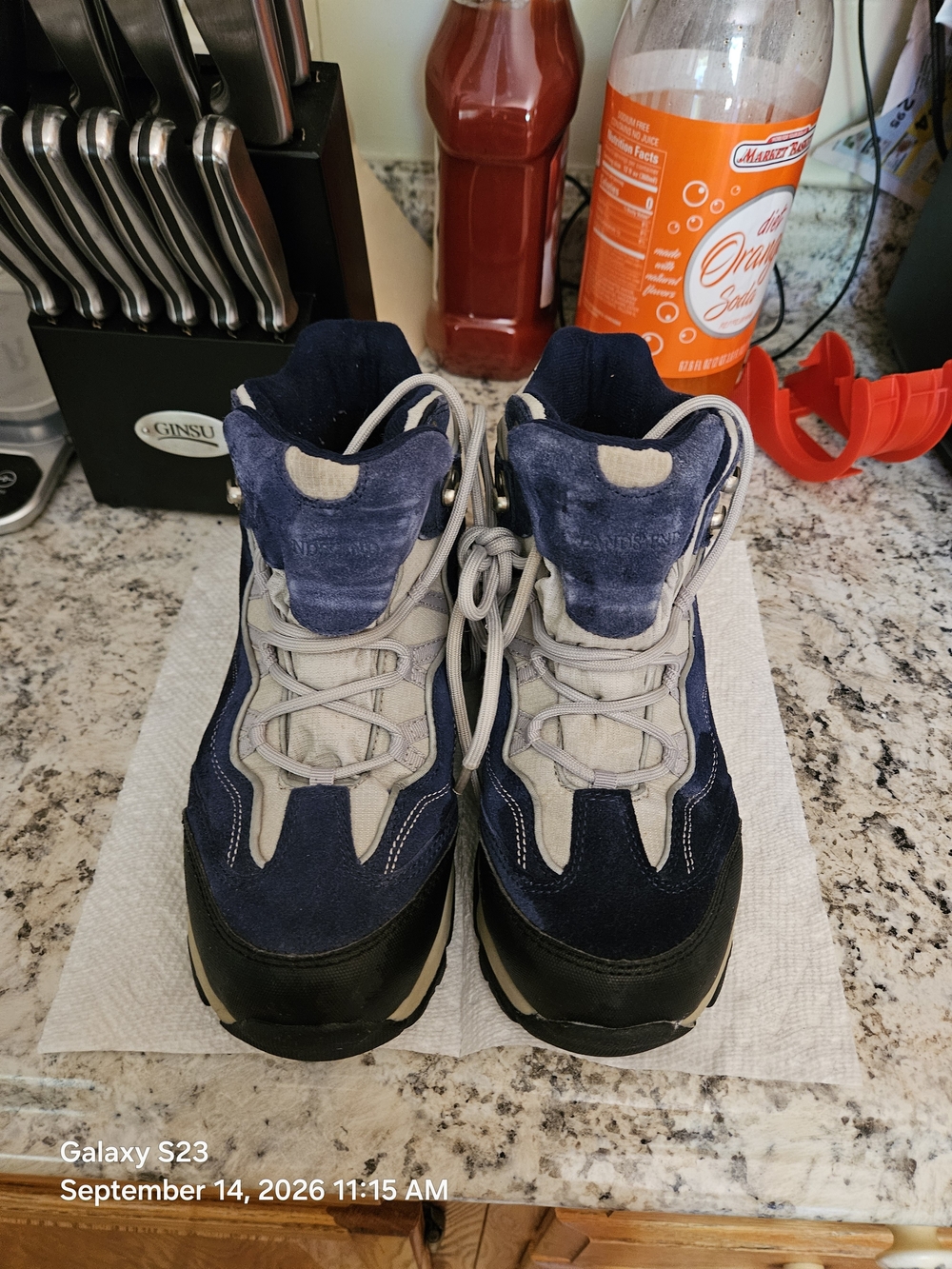 Lands' End Navy and Gray Women's Ankle Boots